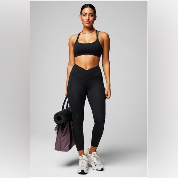 Fabletics Pants - NWT- Fabletics PureLuxe High-Waisted Crossover 7/8 Leggings -BLACK (24”)- New!